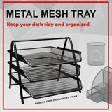 High Quality Metal Mesh Document Magazine Tray Frame File Organizer 3 Layer