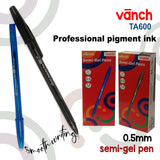 SEMI-GEL PEN VANCH BALLPEN BLACK BLUE RED INK 0.5MM 12PCS